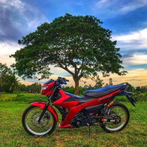 Satria F150 độ kiểng đẹp với dàn áo đỏ và dàn chân Excel cực đỉnh