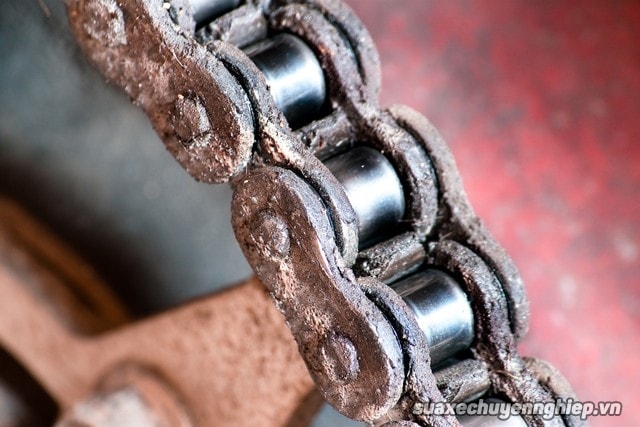 cận cảnh bộ nhông sên dĩa được vệ sinh và bôi trơn cận cảnh bộ nhông sên dĩa được vệ sinh và bôi trơn