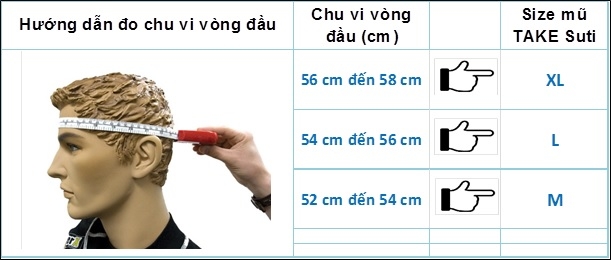 đo size vòng đầu mũ bảo hiểm