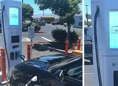 trạm sạc xe máy điện và cây xăng