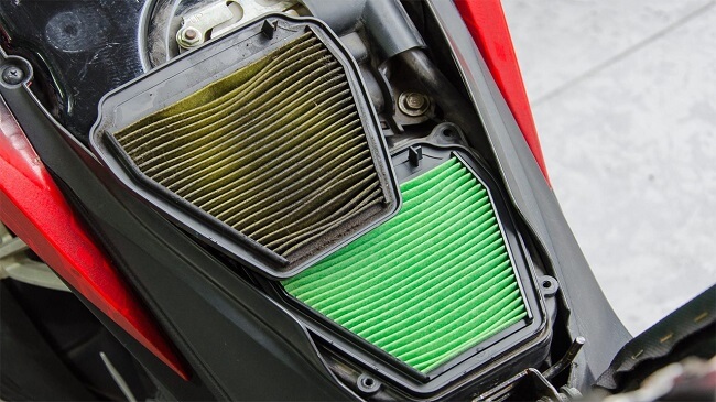 lọc gió xe máy bẩn