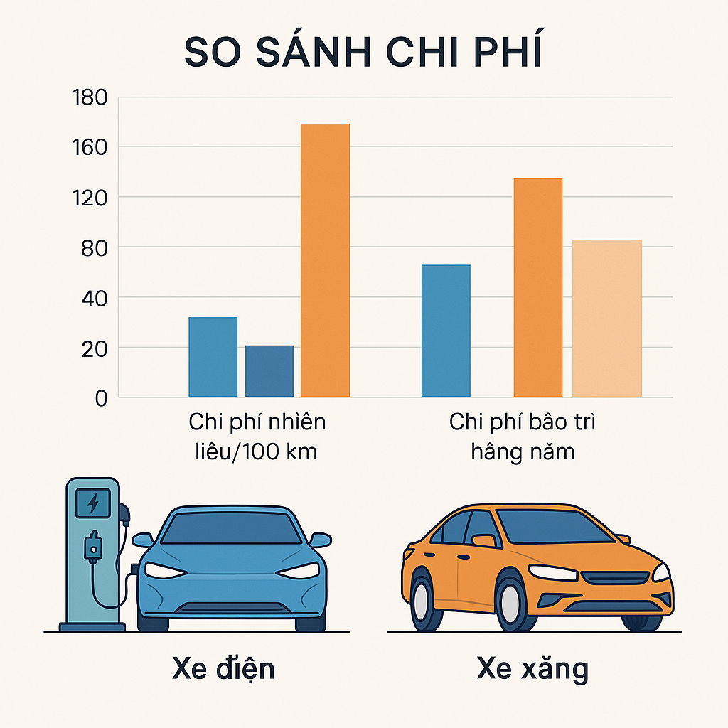 so sánh chi phí xăng điện so sánh chi phí xăng điện