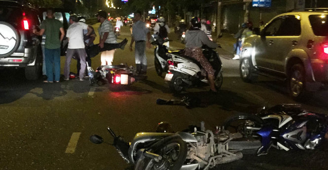 Hiện trường tai nạn xe máy